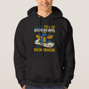 Book Reading  Bookworm Librarian Cute Book Dragon Hoodie