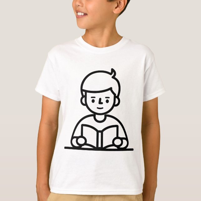 Book-Reading Boy T-Shirt (Front)