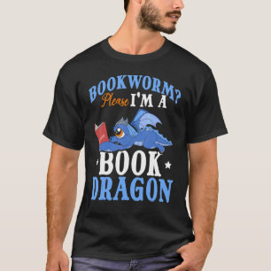 Book Reading Fantasy Creature Cute Book Dragon T-Shirt