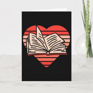 Book Reading Heart Love Retro Gift For Him Her Val Card
