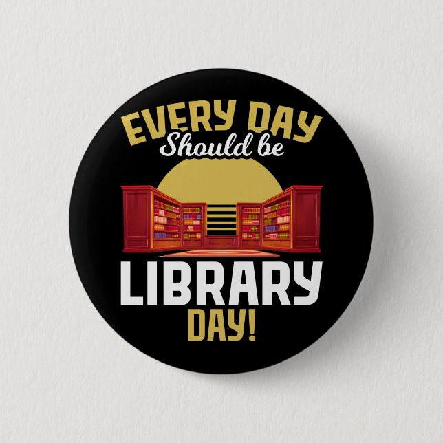 Book Reading Librarian Humour Reader 2 Inch Round Button (Front)