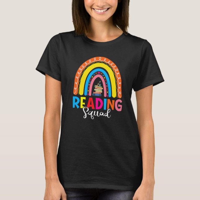 Book Reading Lover Bookish Bookworm Rainbow Readin T-Shirt (Front)