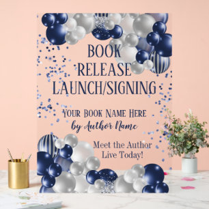Book Release Launch Signing Party Acrylic Sign