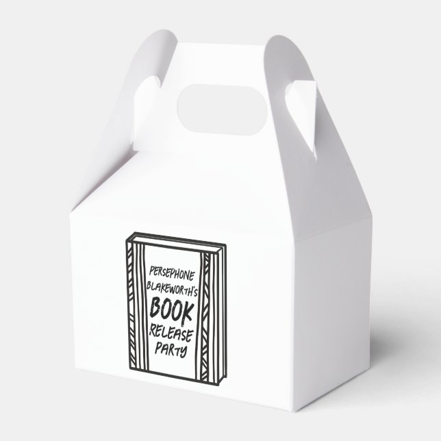 Book Release Party Illustrated Gift Favor Box (Front Side)
