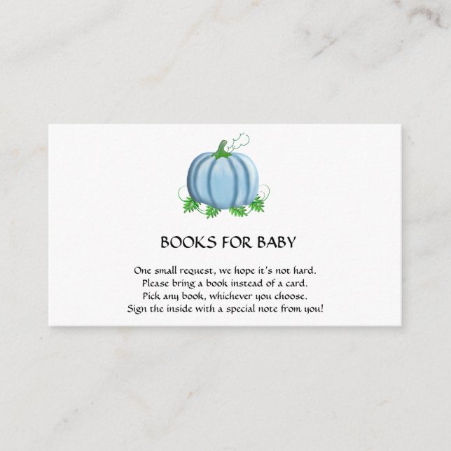 Book Request Baby Shower Autumn Pumpkin Enclosure Card (Front)