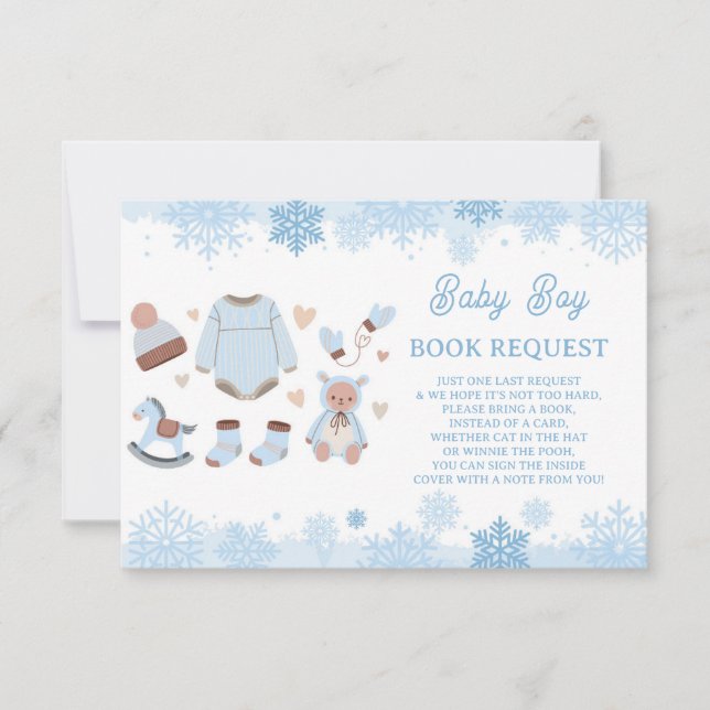 Book Request Baby Shower Boy It's Cold Outside Invitation (Front)
