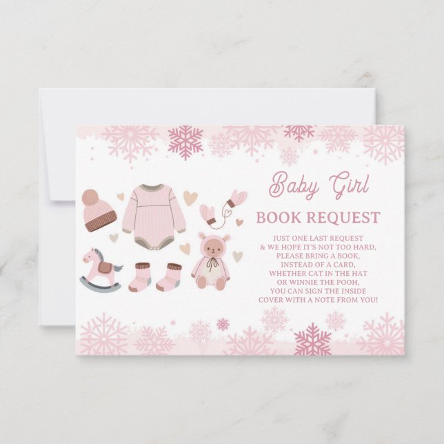 Book Request Baby Shower Girl It's Cold Outside Invitation (Front)
