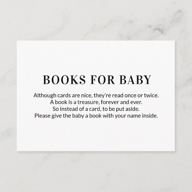 Book Request Books for Baby Simple Enclosure Card (Front)