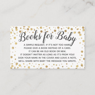 Book Request for Baby Gold Dots Shower Invitation