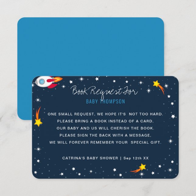 Book Request For Baby Outer Space Enclosure Card (Front/Back)
