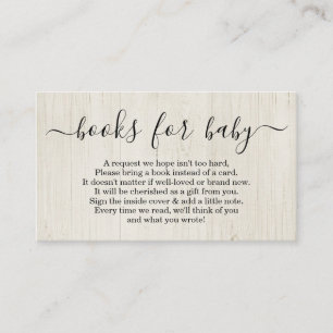 Book Request for Baby Shower Invitation - Rustic