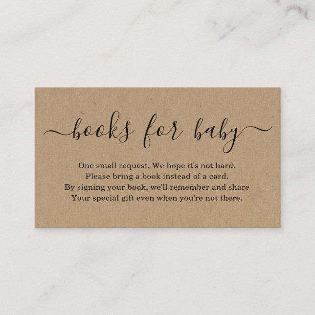 Book Request for Baby Shower Invitation - Rustic (Front)