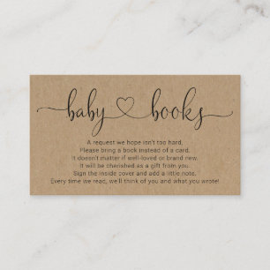 Book Request for Baby Shower Invitation - Rustic