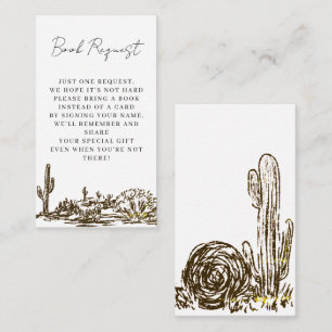 Book Request Hand Drawn Western Baby Shower Enclosure Card