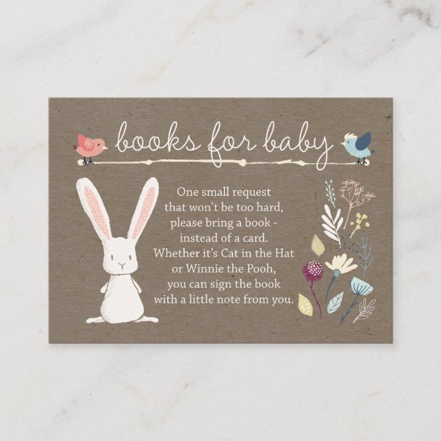 Book Request Insert Card - Bring A Book - Rabbit (Front)