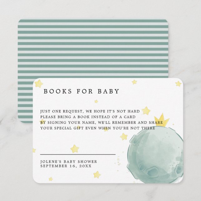 Book Request | Le Petit Prince Baby Shower Enclosure Card (Front/Back)