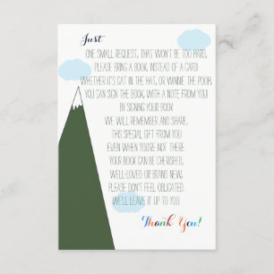 Book Request Let the Adventure Begin Baby Shower Enclosure Card