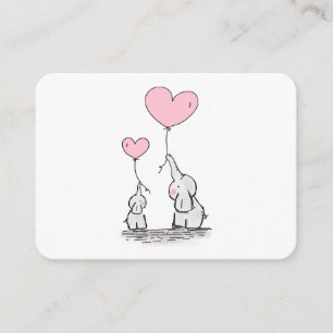 Book Request Pink, White Elephant Baby Shower Enclosure Card