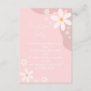 Book Request Poem Baby Shower Pink Boho Enclosure Card