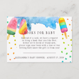 Book Request Popsicle Baby Shower Enclosure Card