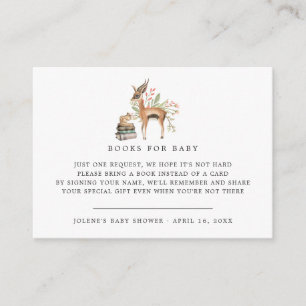 Book Request Spring Woodland Baby Shower Enclosure Card