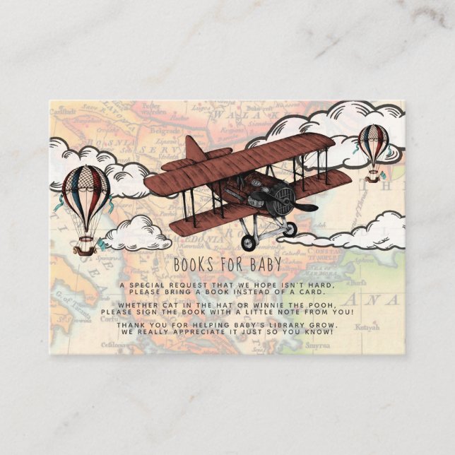 Book Request | Vintage Airplane Baby Shower Insert (Front)