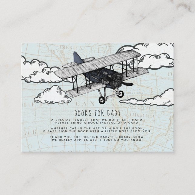 Book Request | Vintage Airplane Baby Shower Insert (Front)