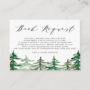 Book Request   Watercolor Woodland Books for Baby Enclosure Card