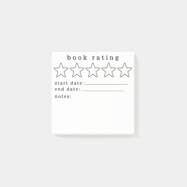 Book Review Sticky Notes Reading Notepad for Books (Front)