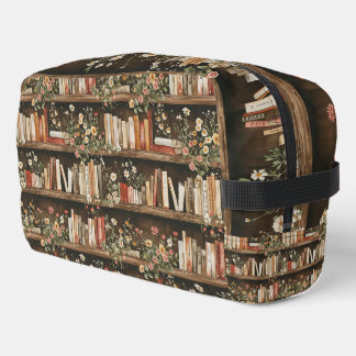 Book Shelves and Flowers Cosmetic and Toiletry Bag