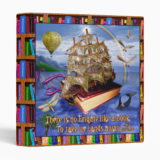 Book Ship Ocean Scene with Emily Dickinson Quote Binder