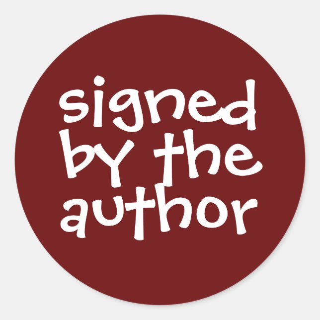 Book Signed By The Author Promo Classic Round Sticker (Front)