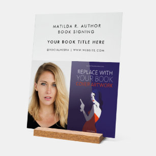 Book Signing Author Book Cover Promotional Acrylic Sign