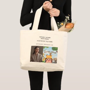 Book Signing Author Book Launch Promotional Large Tote Bag
