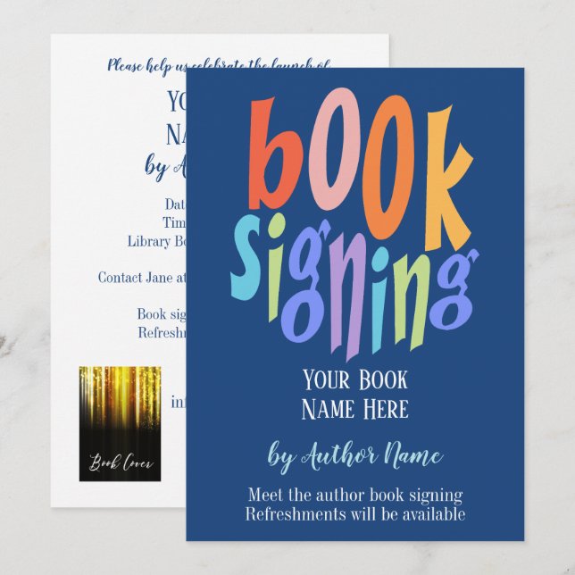 Book Signing Author Modern Party Invitation (Front/Back)