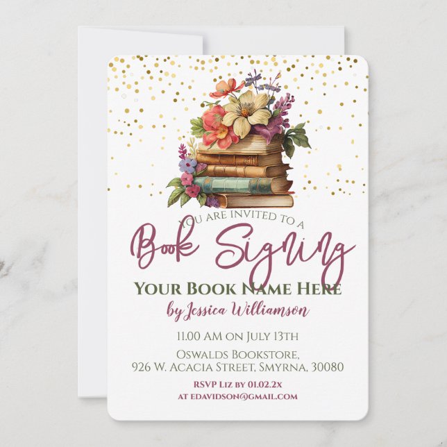 Book Signing Release Launch Party Invitation (Front)