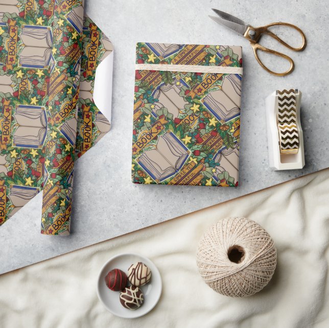 Book Simple Yet Powerful Spell Pattern Design Wrapping Paper (Crafts)