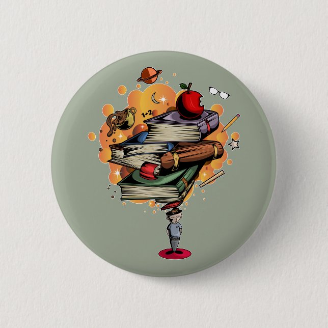 Book Smart 2 Inch Round Button (Front)