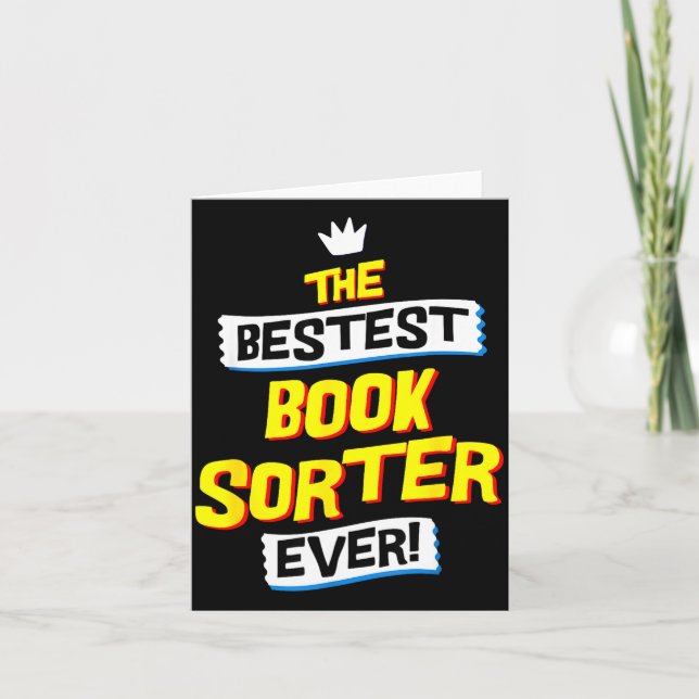 Book Sorter, Funny Job Occupation  Card (Front)