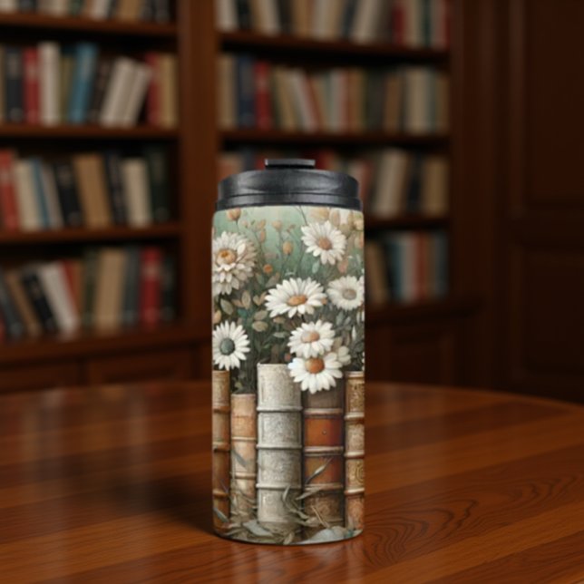 Book Spine Floral Arrangement Thermal Tumbler (Creator Uploaded)