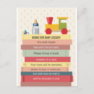 Book Stack Bring a Book Baby Shower Invitation