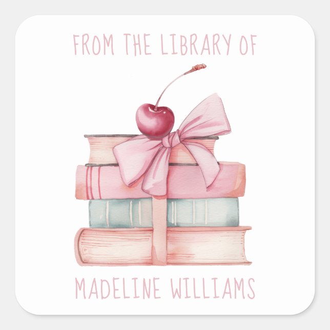 Book Stack From the Library Of Bow Bookplate Label (Front)