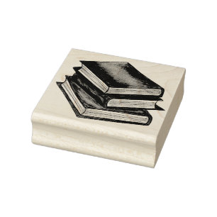 Book Stack Library Reading Literacy Education Rubber Stamp