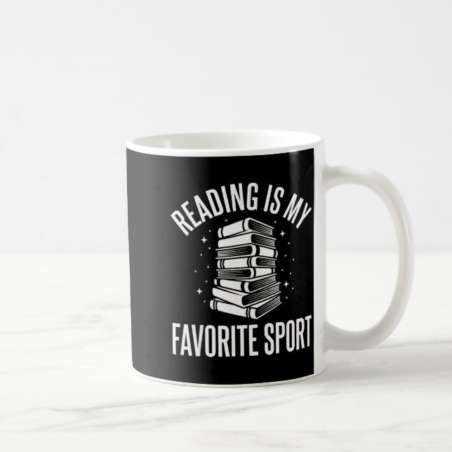 Book stack read cool men women kids reading  coffee mug (Right)