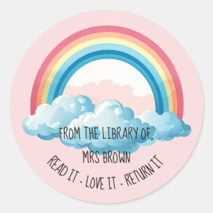Book stickers, Custom Teacher RAINBOW Stickers