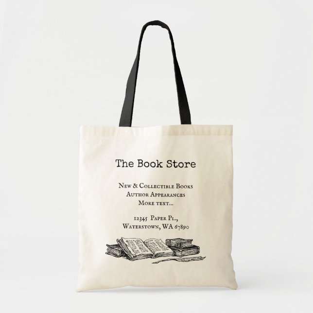 Book Store Old Books Editable Tote Bag (Front)