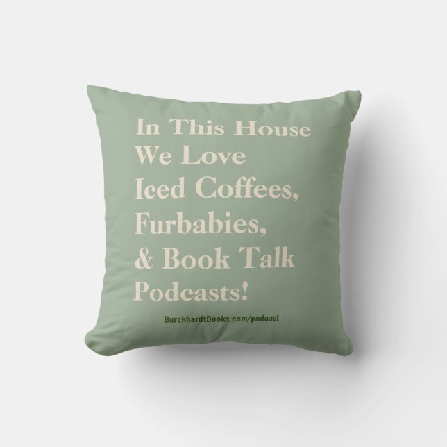 Book Talk Podcast Throw Pillow (Front)