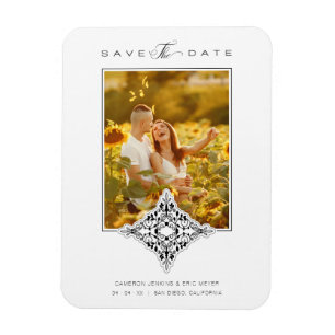 Book The Date Covid19 Black Chic Lace Romantic  Magnet