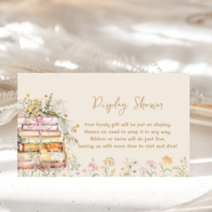 Book Theme Bridal Shower Recipe for the Bride Enclosure Card