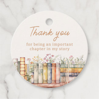 Book Theme Thank You Favour Tags